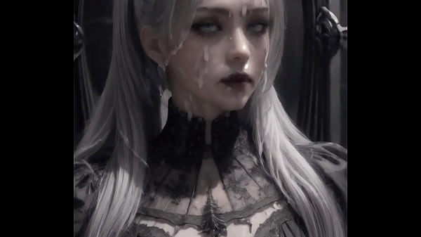 AI generated-33-Gothic Dress Girl (covered with cum)
